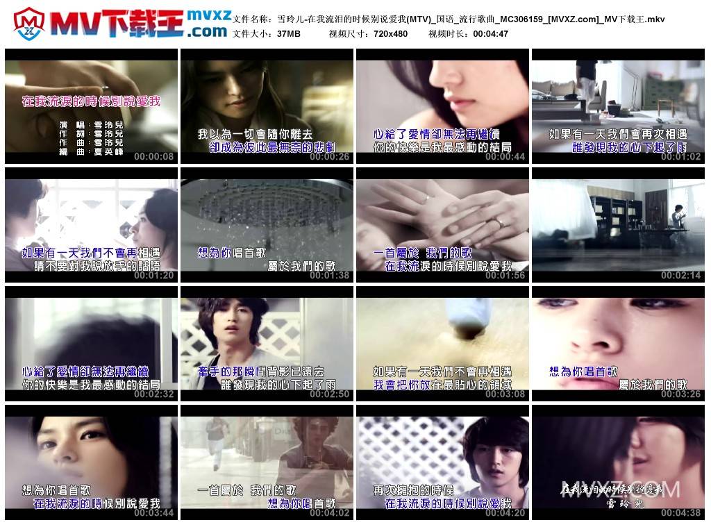 雪玲儿-在我流泪的时候别说爱我(MTV)_国语_流行歌曲_MC306159